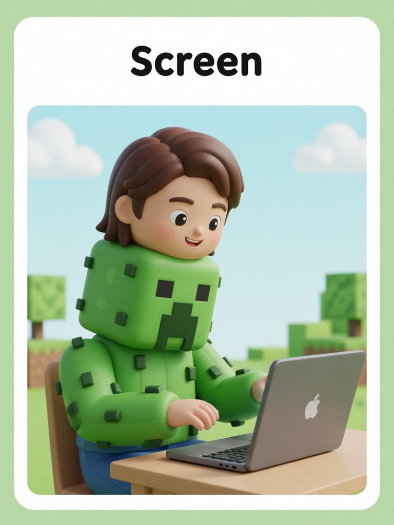 screen 单词卡插画