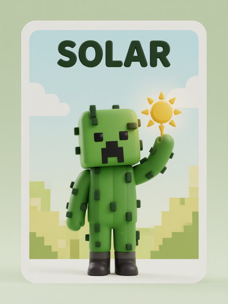 solar 单词卡插画