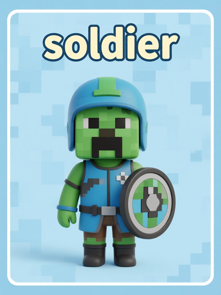 soldier 单词卡插画