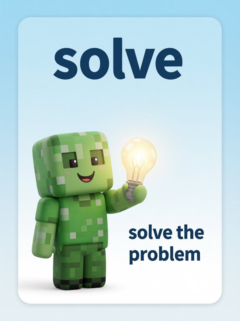 solve 单词卡插画