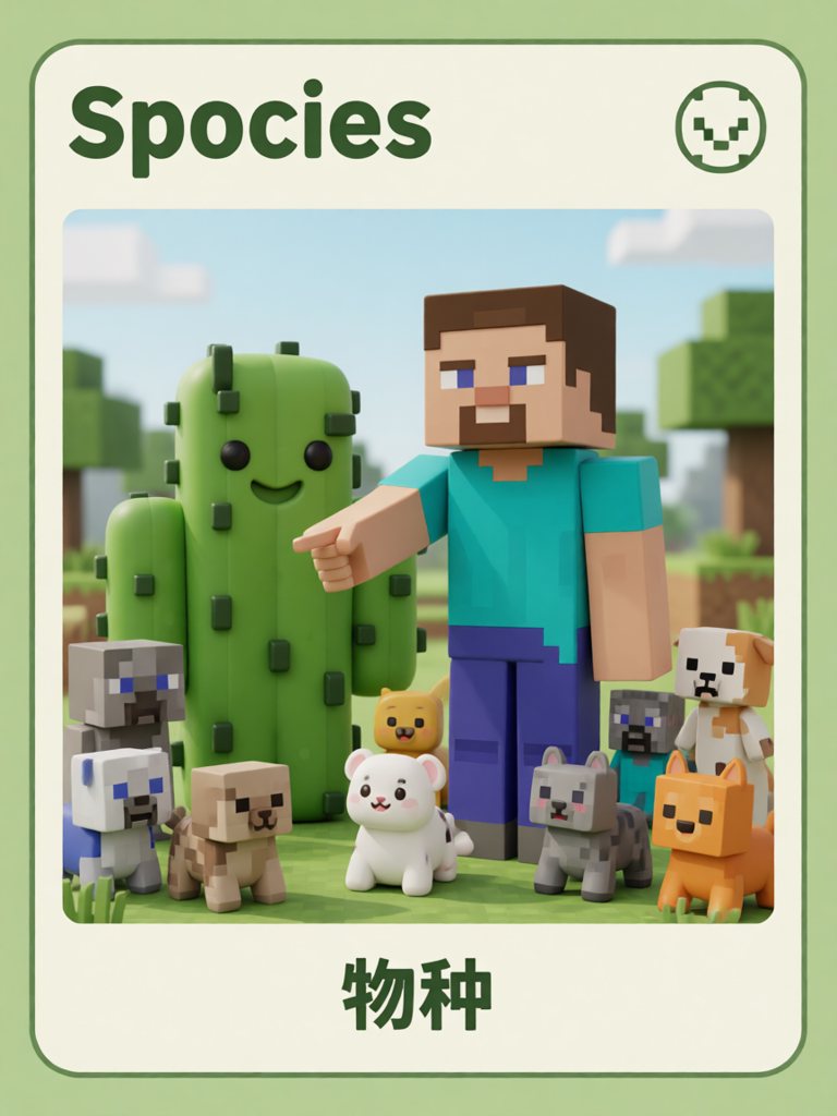 species 单词卡插画