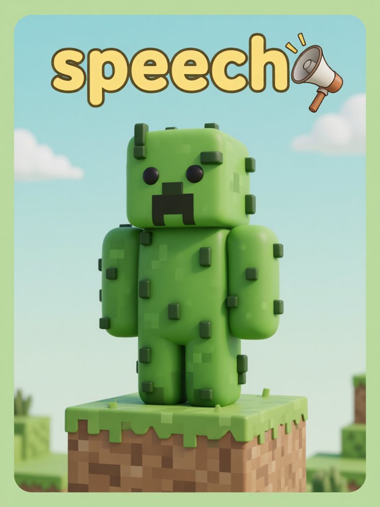 speech 单词卡插画