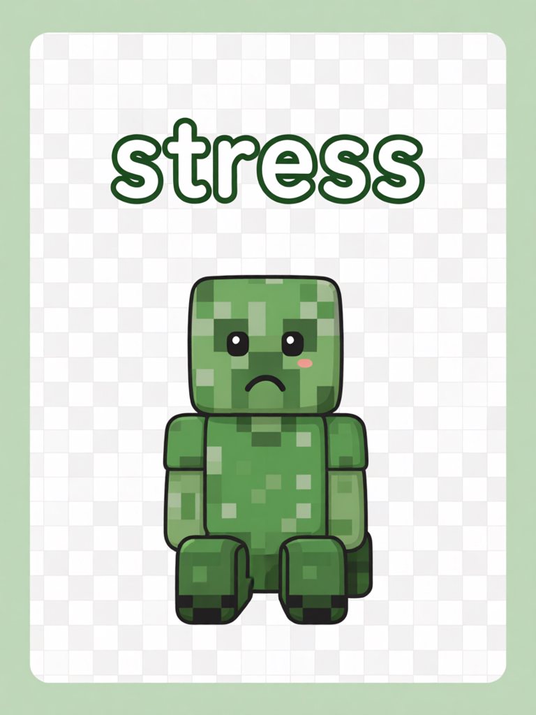 stress 单词卡插画