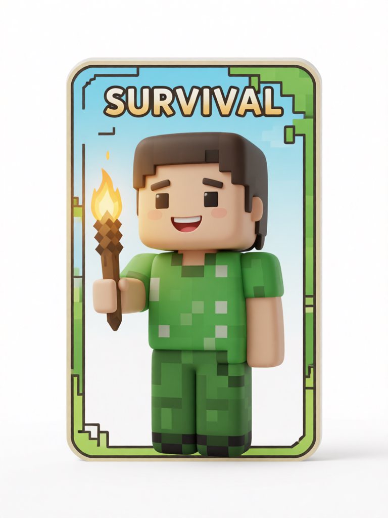 survival 单词卡插画