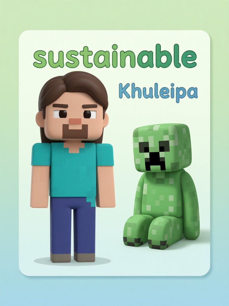 sustainable 单词卡插画