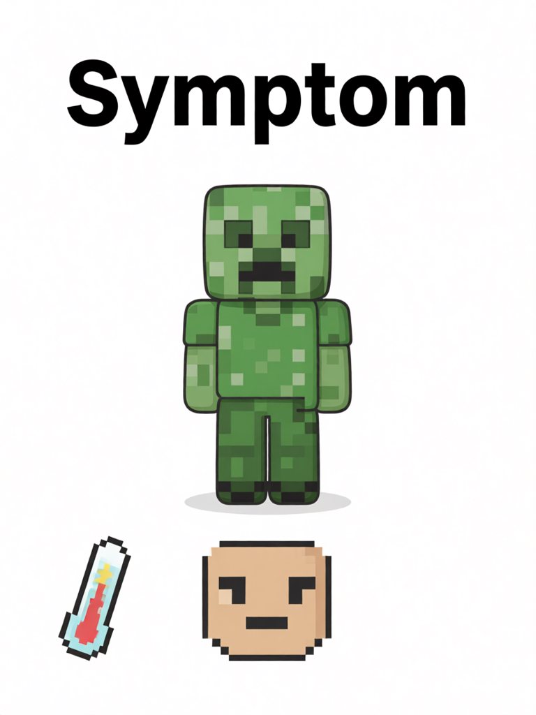 symptom 单词卡插画