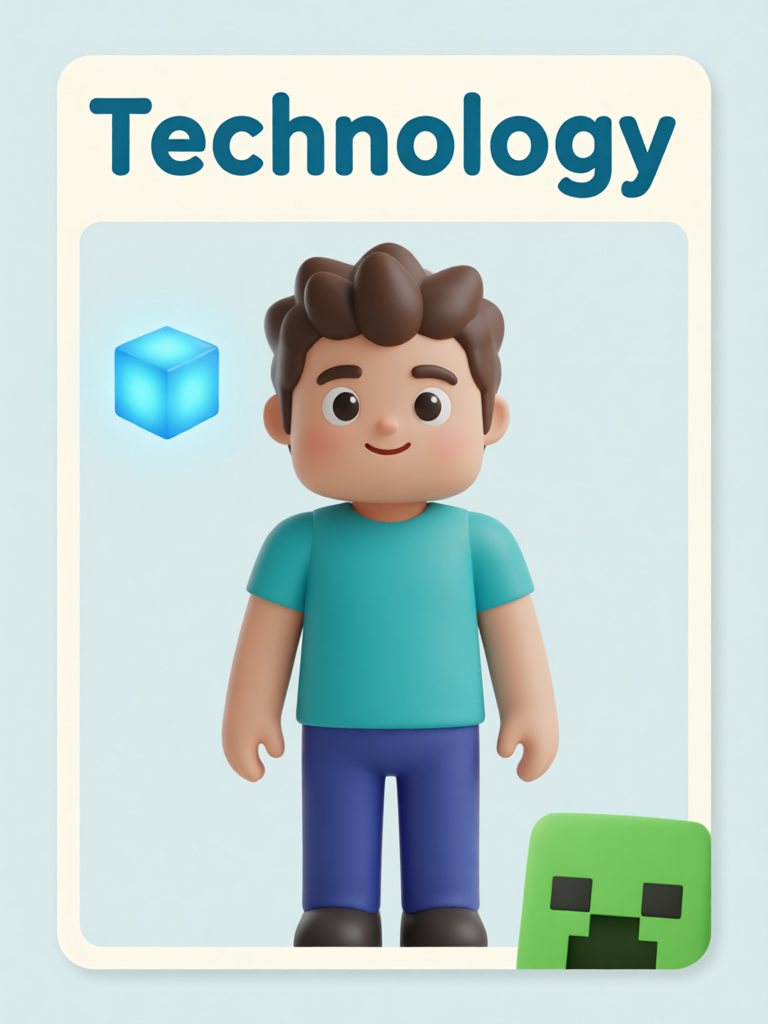 technology 单词卡插画