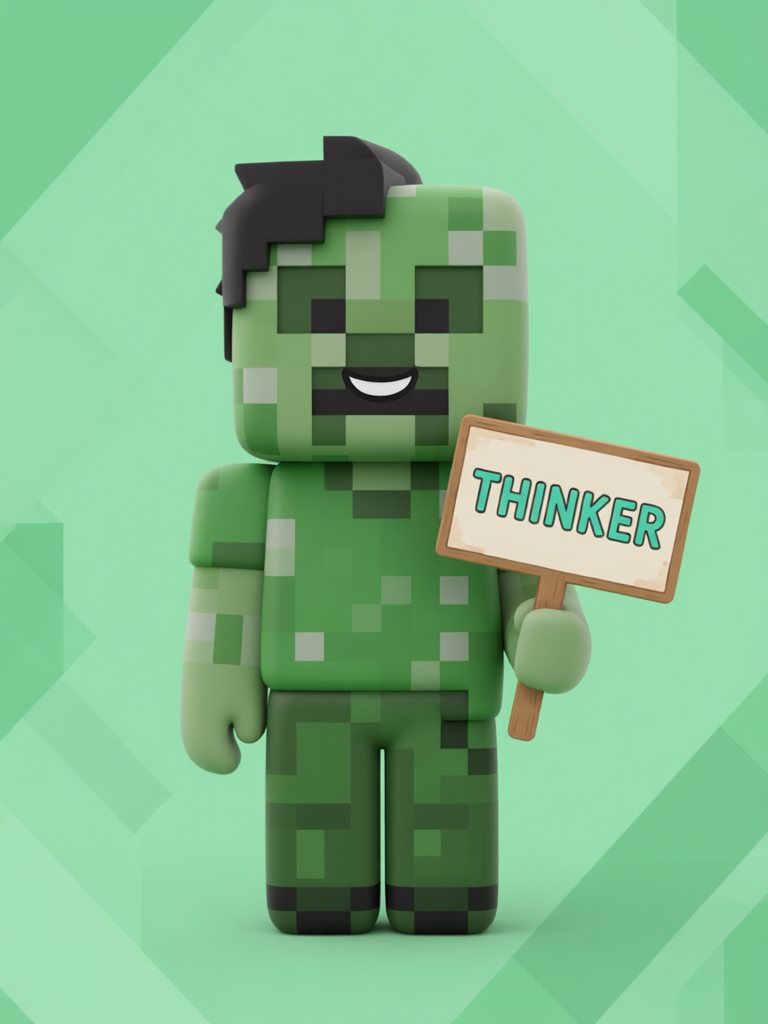 thinker 单词卡插画