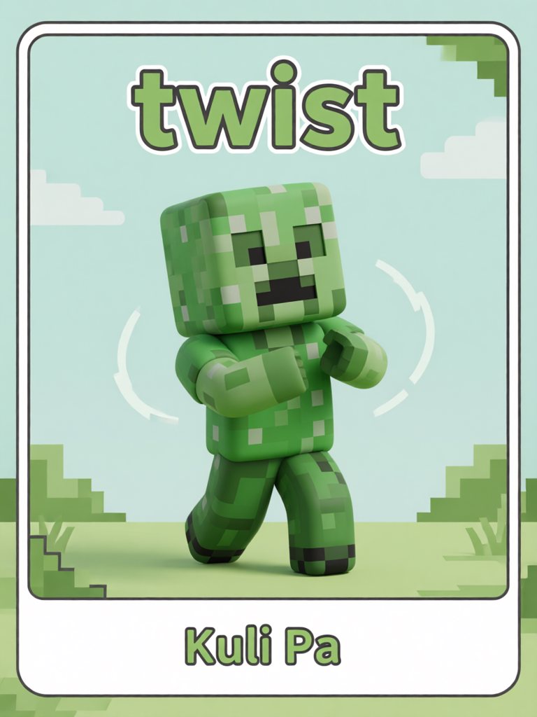 twist 单词卡插画