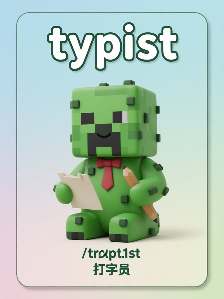 typist 单词卡插画