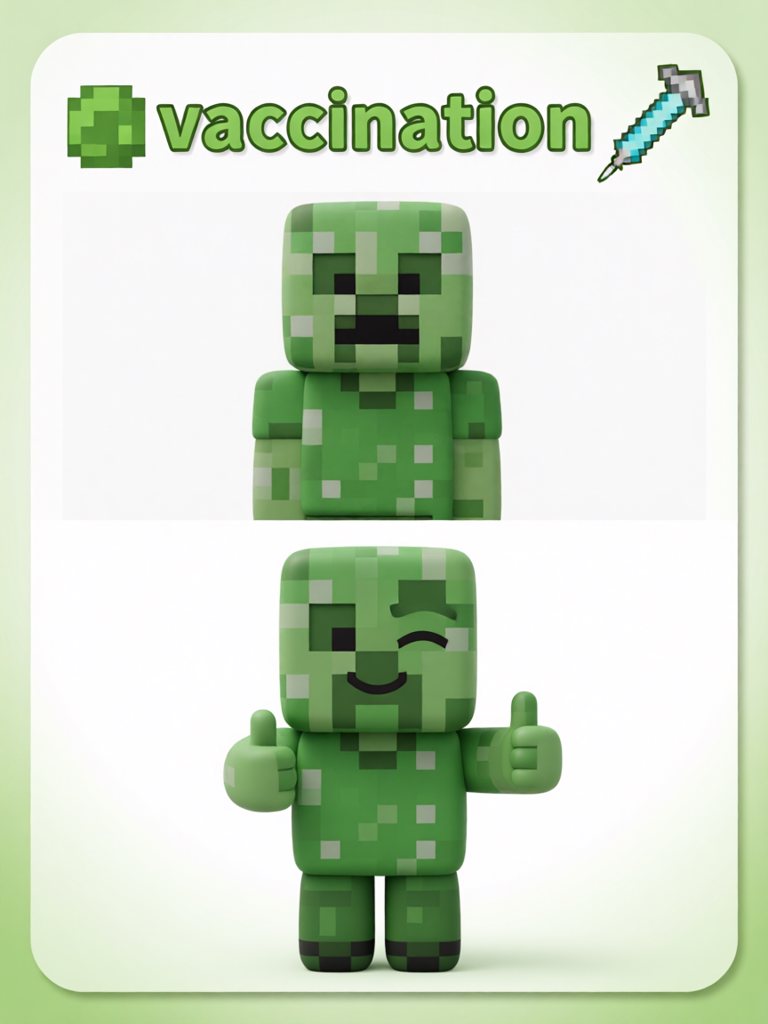 vaccination 单词卡插画
