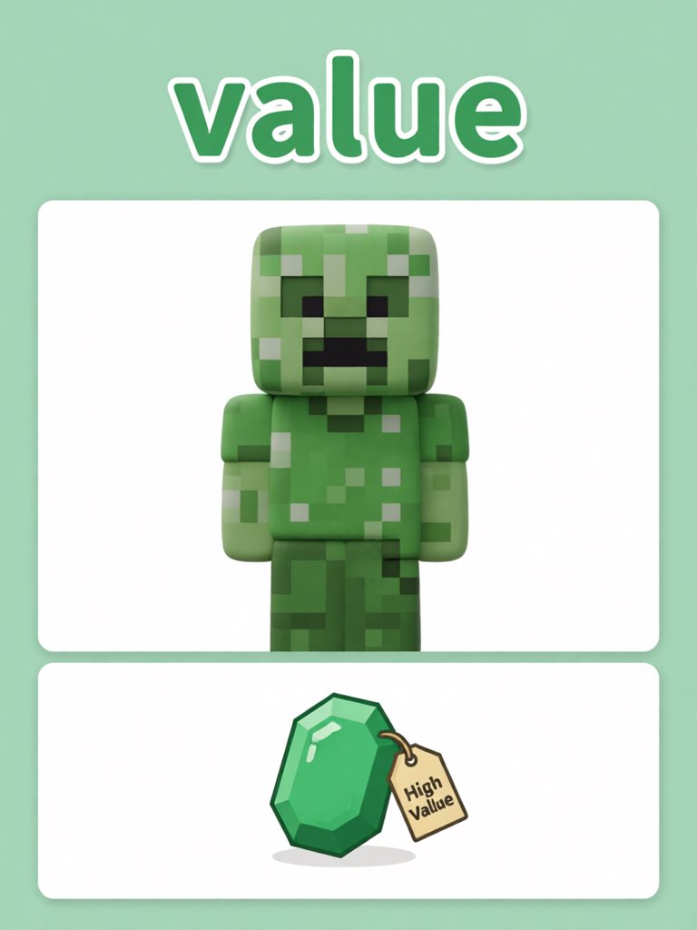 value 单词卡插画