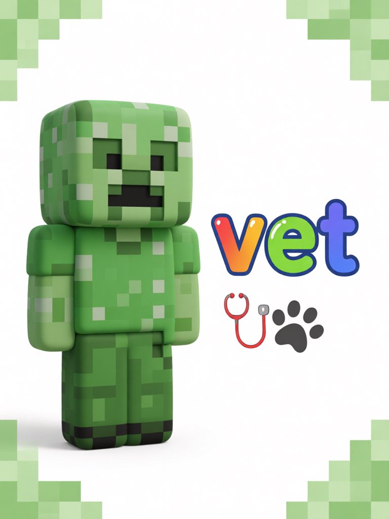 vet 单词卡插画