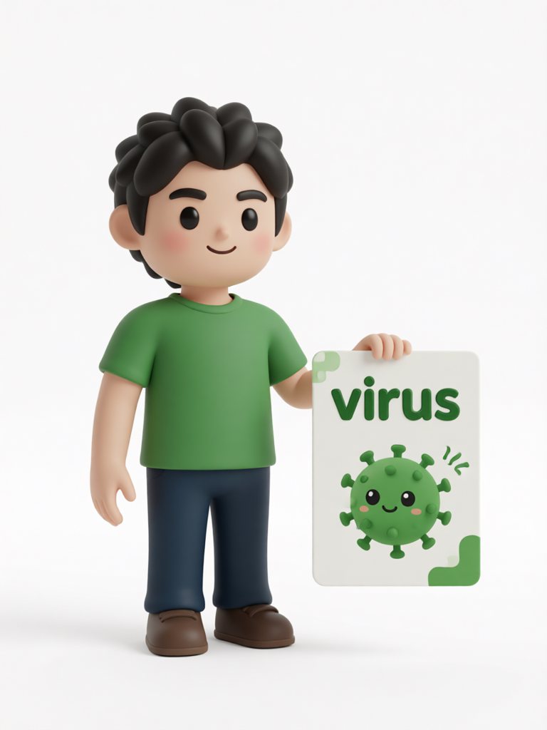 virus 单词卡插画