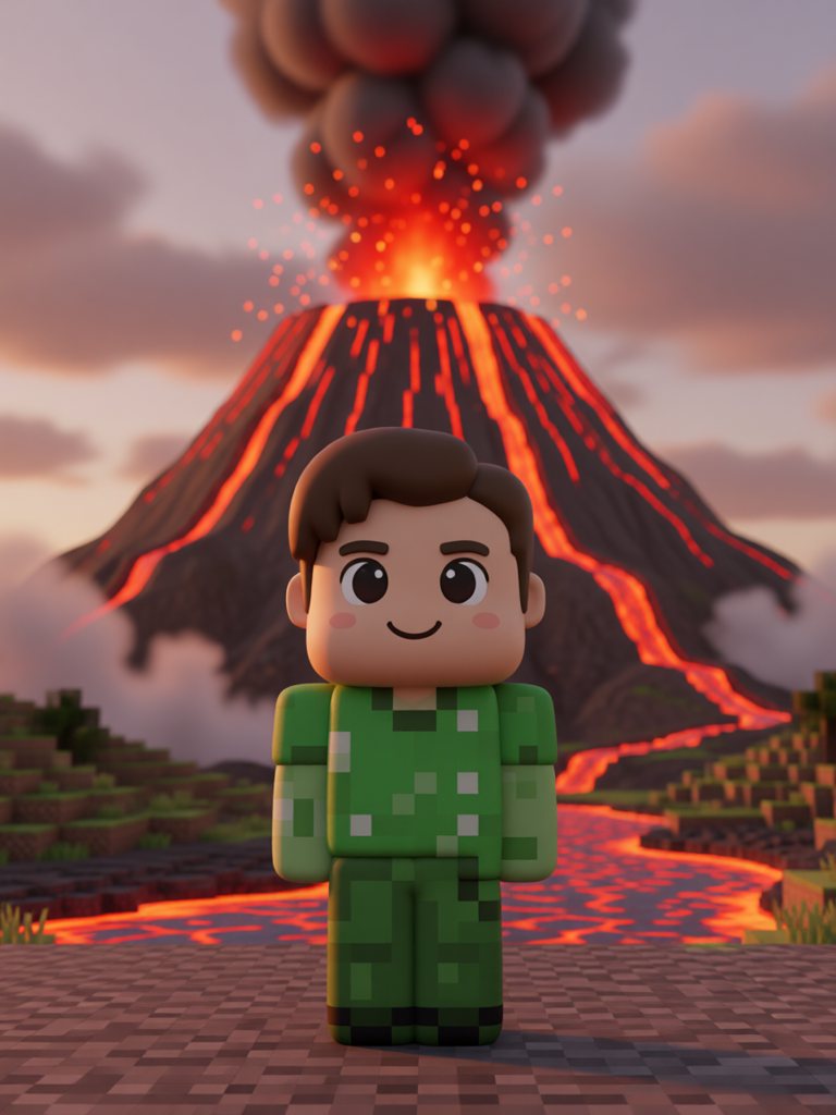 volcano 情景插画