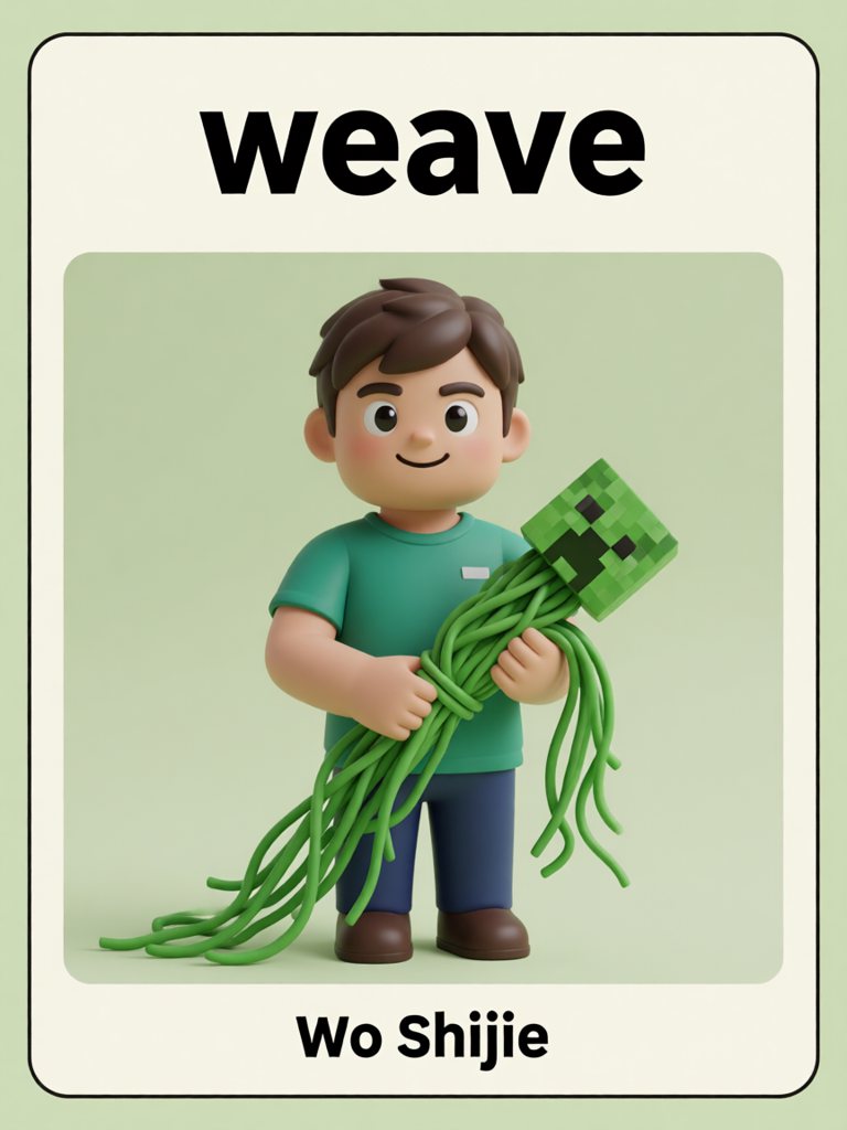 weave 单词卡插画