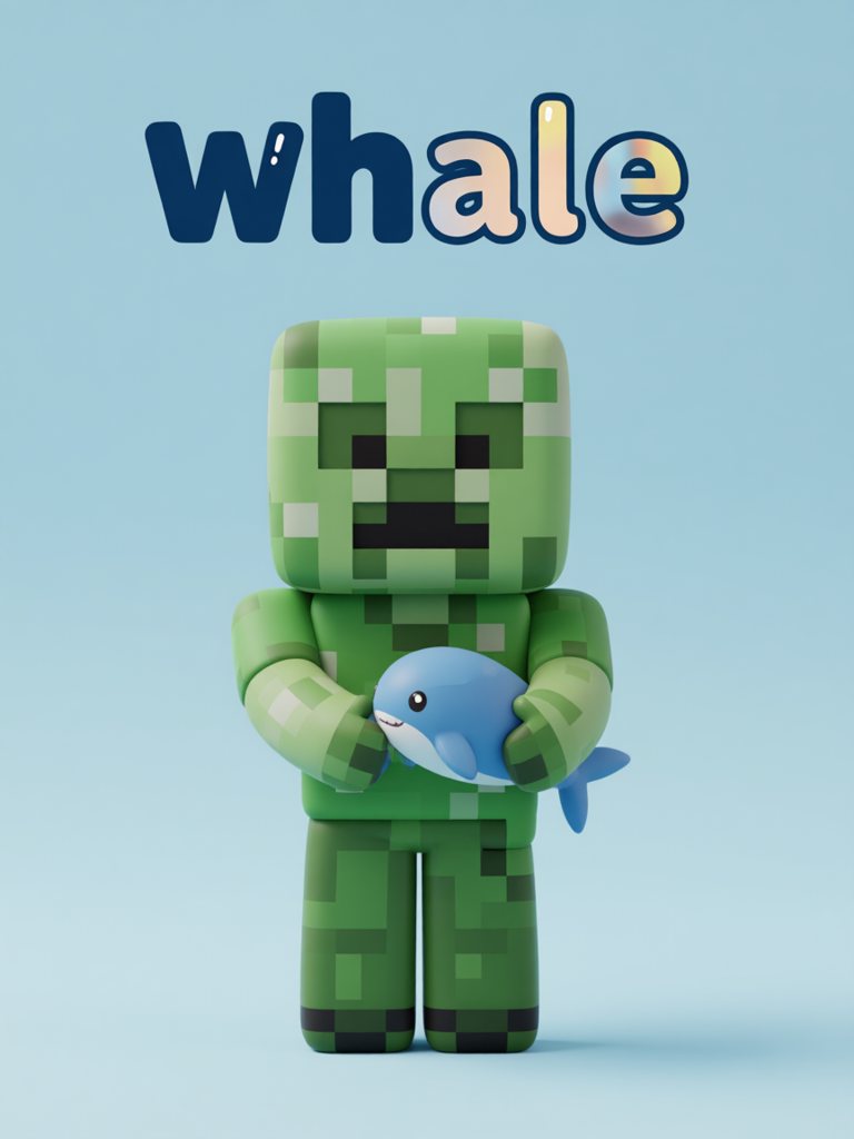 whale 单词卡插画
