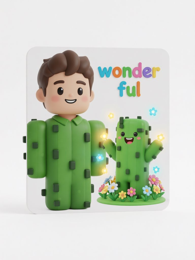 wonderful 单词卡插画